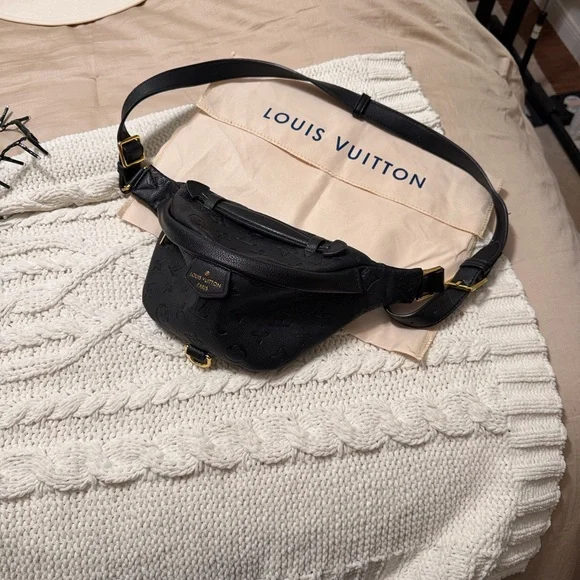 Black leather waist Bag - Picture 1 of 3